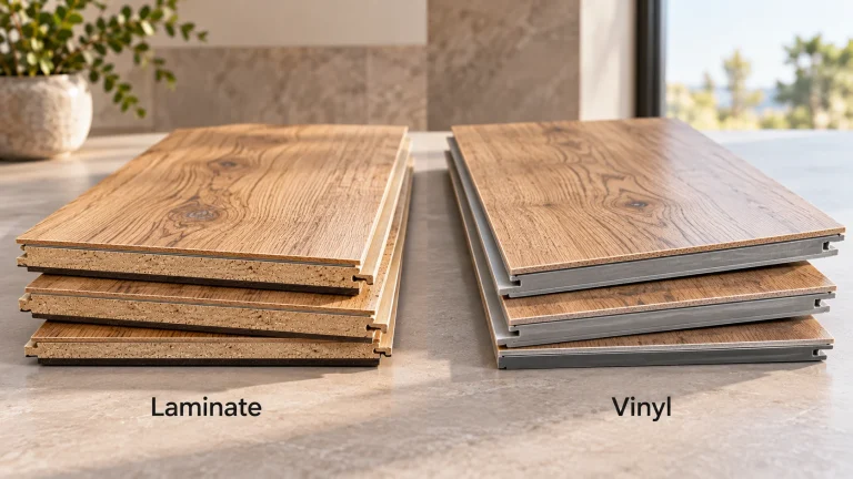 Vinyl vs laminate flooring wood look comparison